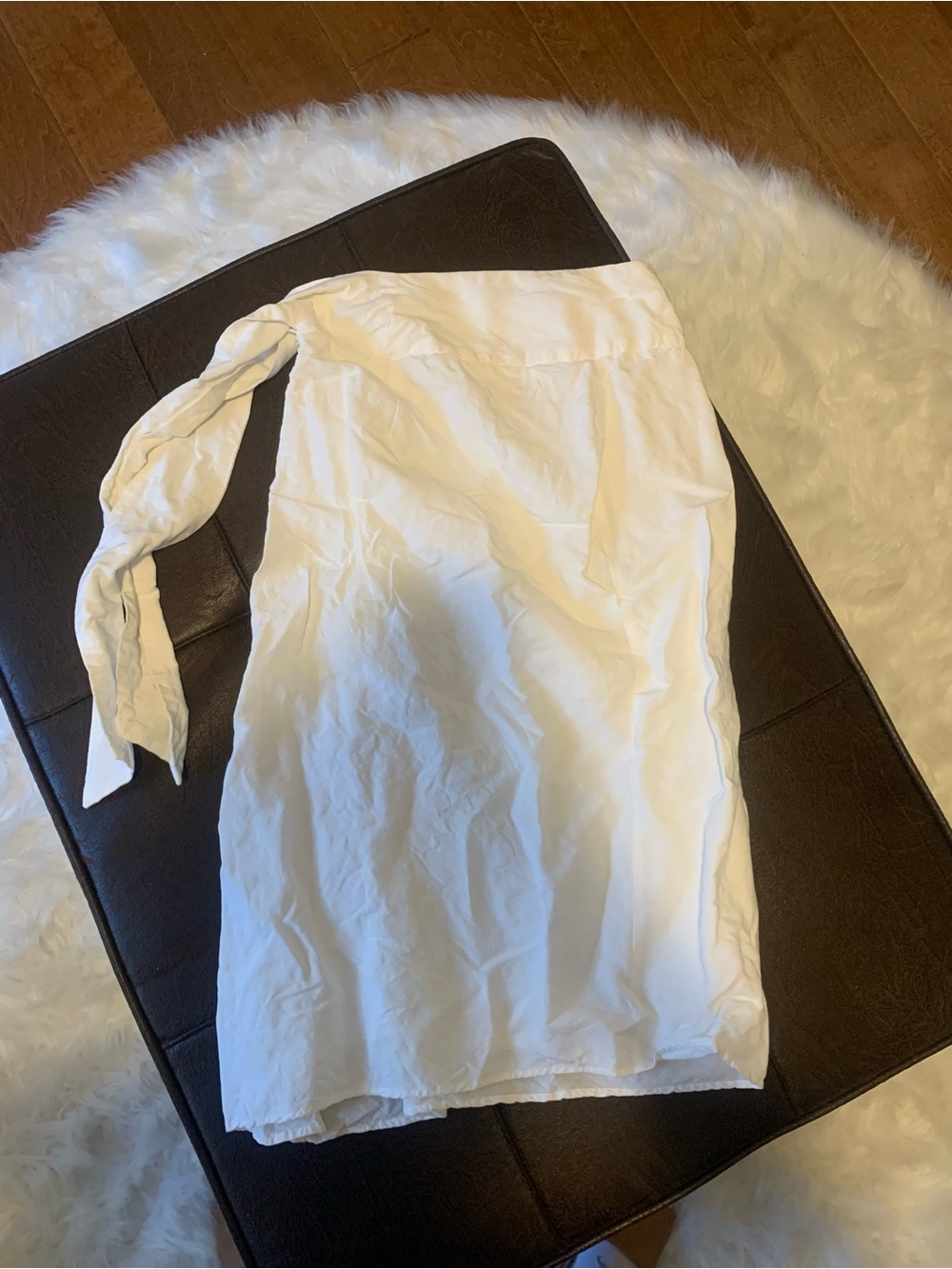 Elegant White Midi Tie-Waist Skirt